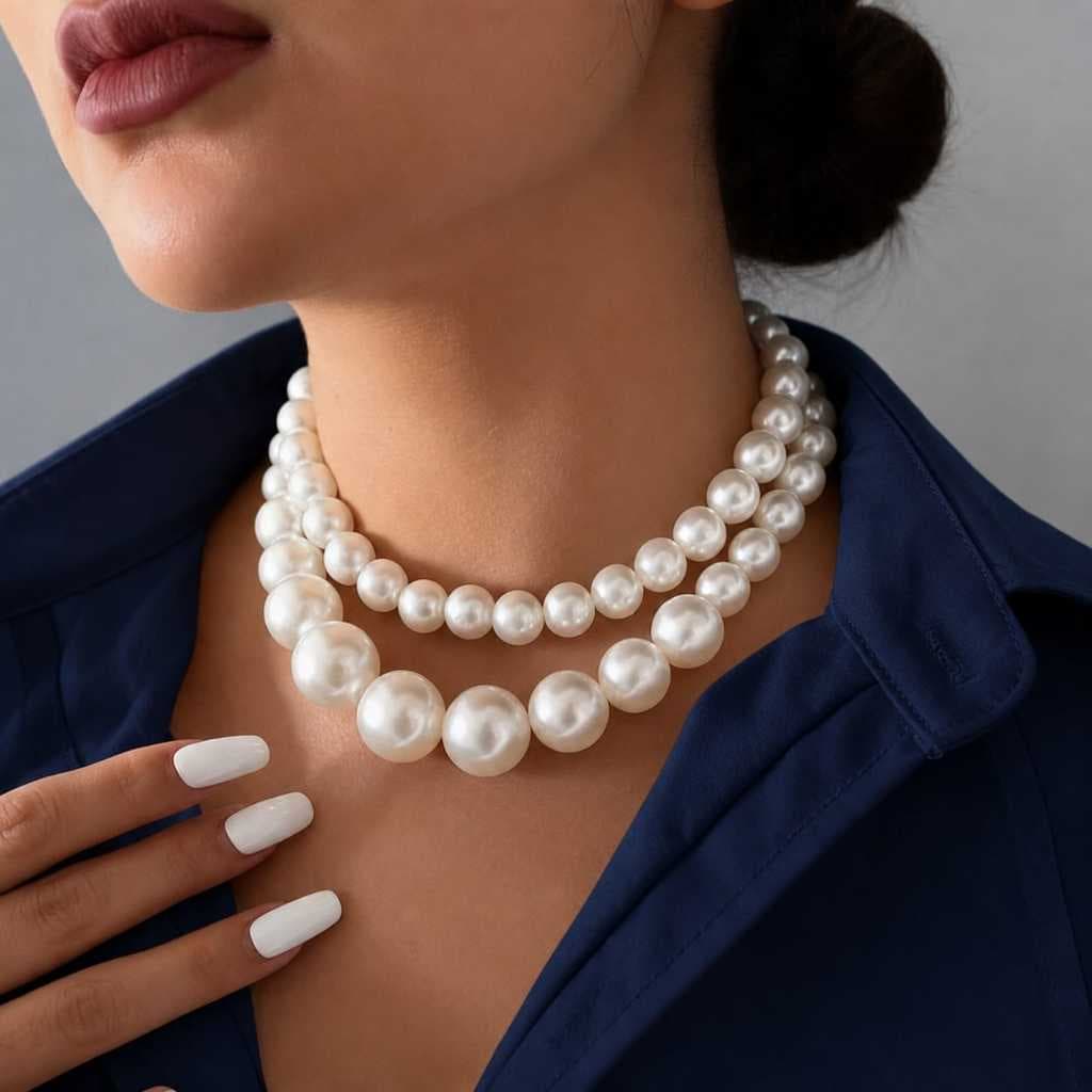 kit 2 Colar Pérola elegante