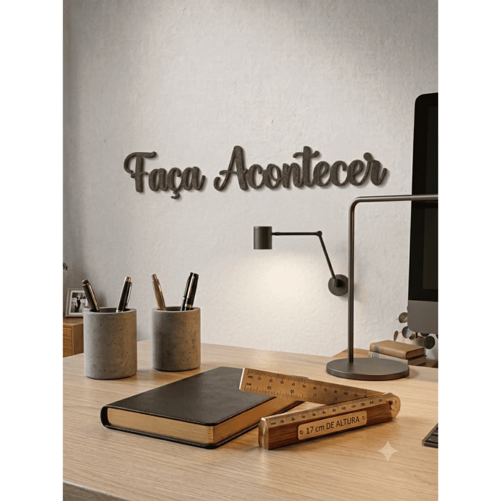 Letreiro De Parede Faça Acontecer Decorativa 3D/Placa decorativa/Enfeite de parede/Frase decorativa parede