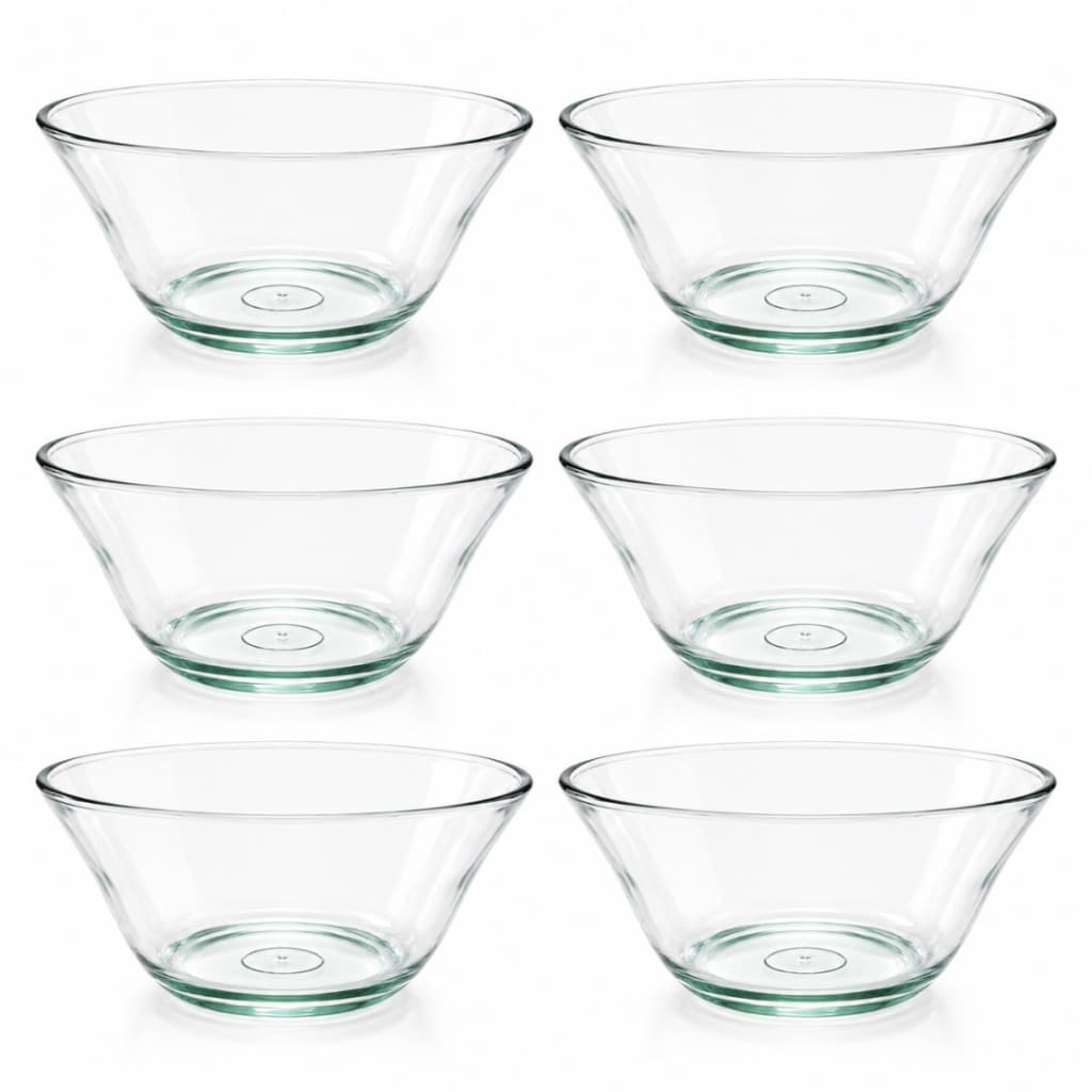 Jogo 6 Tigelas Bowl Vidro 16cm Transparente Multiuso Sobremesa Profissional Cozinha Petisqueira