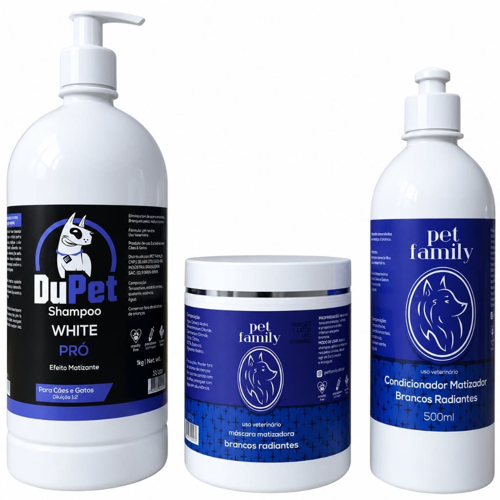 Kit Shampoo e Condicionador  Branqueador Matizante para Pets
