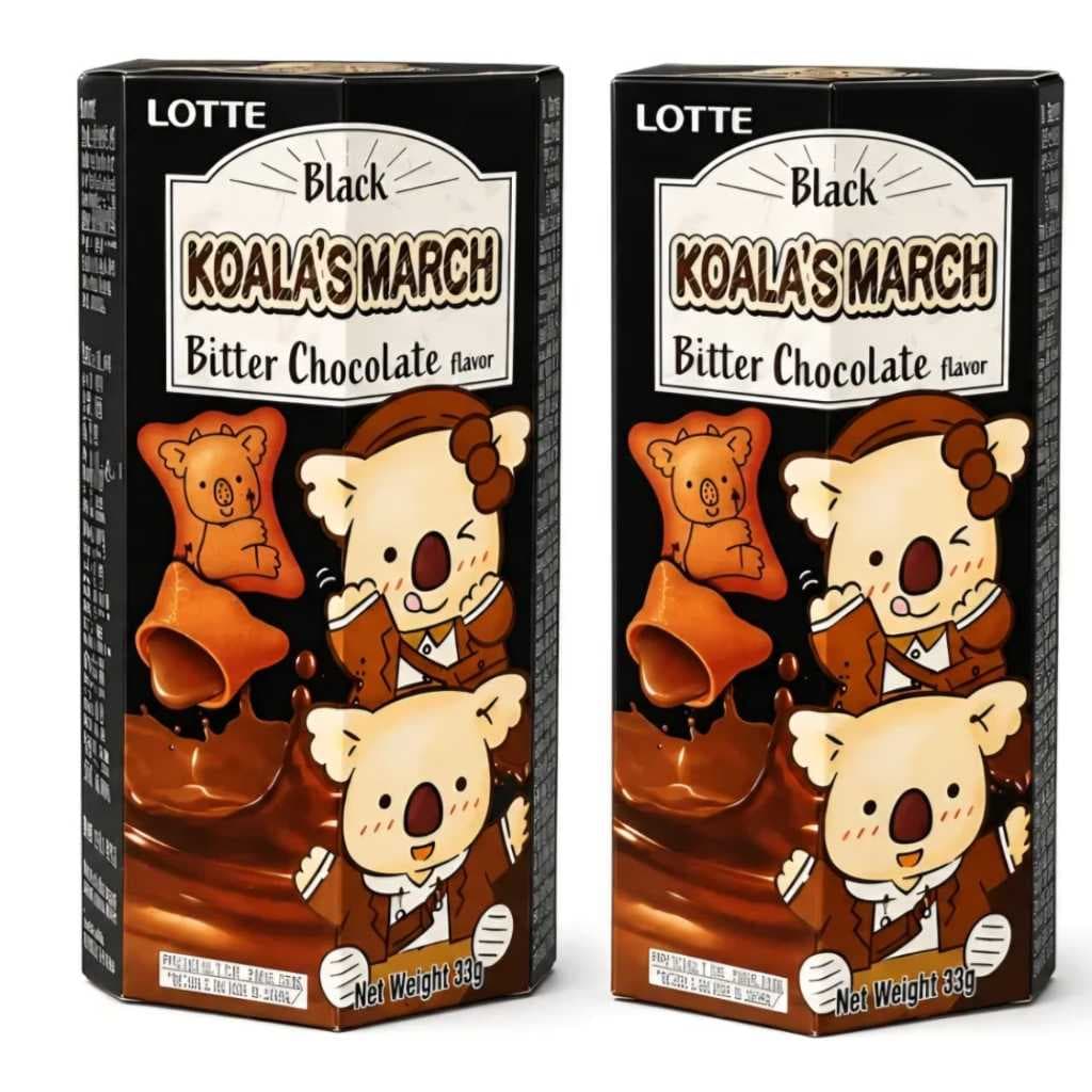 Lotte Kit 2 Biscoito Koala Com Recheio Chocolate Morango Lotte 37g