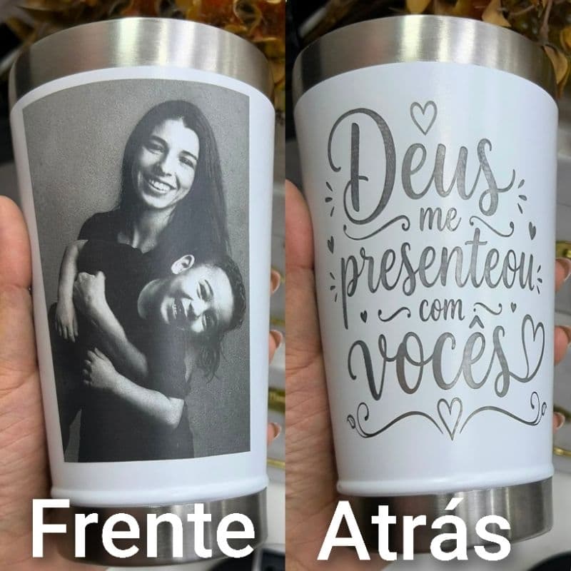 Copo Térmico com Foto Personalizada e Frase | Presente Exclusivo