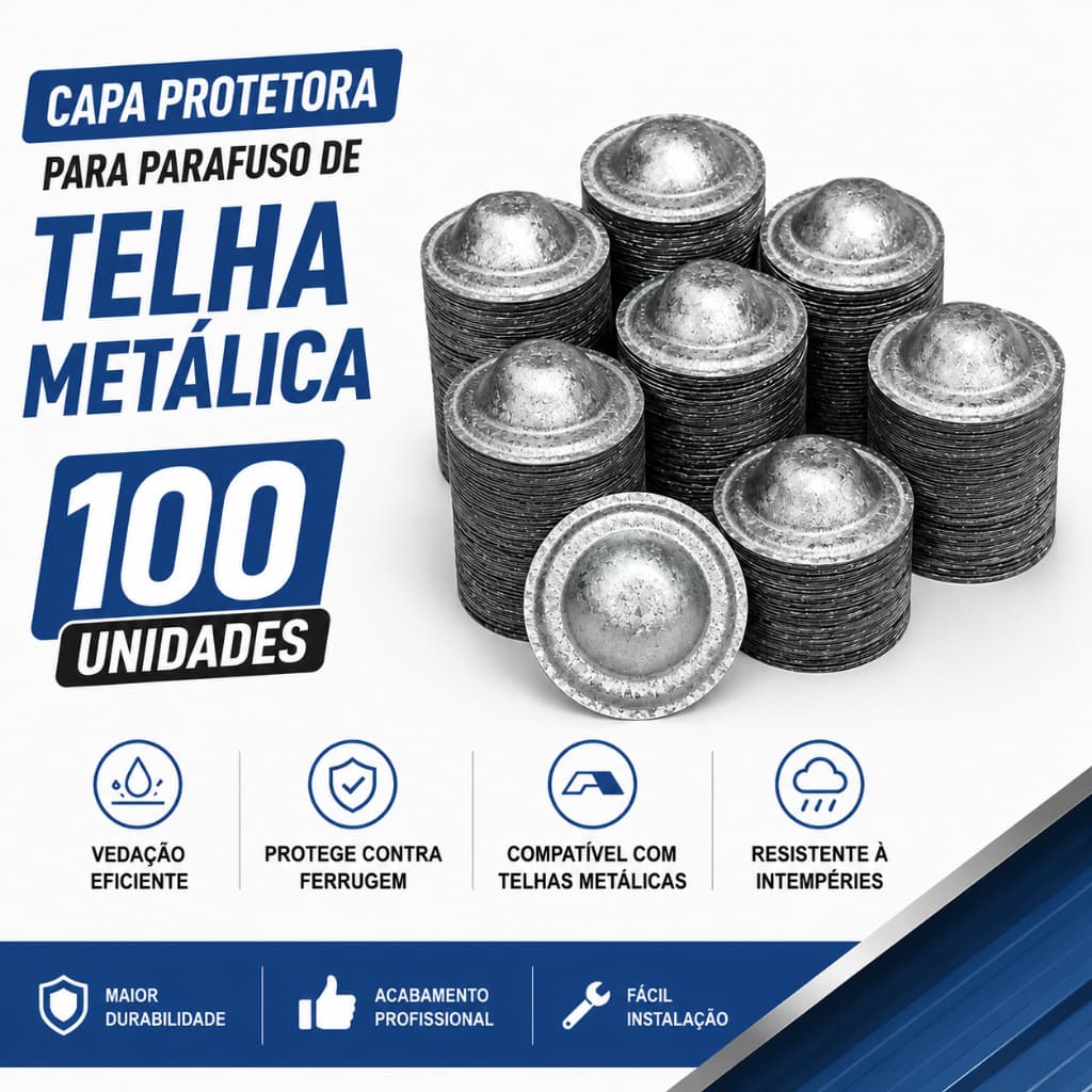 Capa Protetora Veda Parafuso De Telha Metálica 100 Un