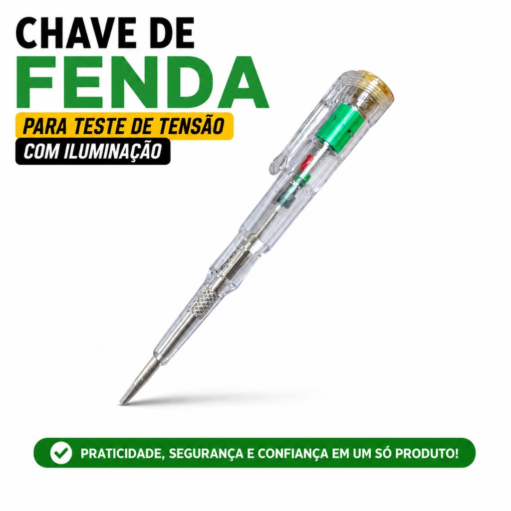 Chave de Fenda Para Teste de Tensão Com Iluminação