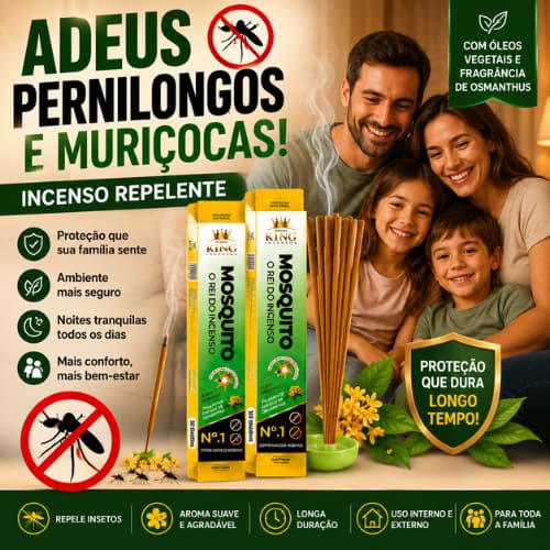 Incenso Mata Pernilongo Muriçoca Repelente Com Ação Rápida Kit com 30/60/90 unidades