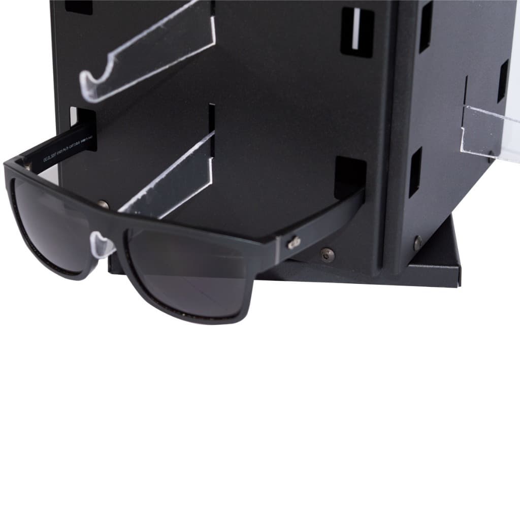 Expositor De Balcão Giratório Para 20 Óculos Em Metal Preto