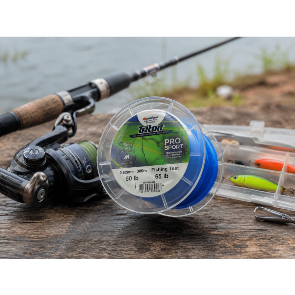 Linha de Pesca 0,62mm 300m Trilon Pro Sport Resistência 25kg Test 29kg Azul Royal Mazzaferro Fishing Line