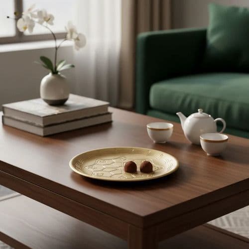 Redonda Grande 30 Cm Bandeja Decorativa Centro Mesa Linda