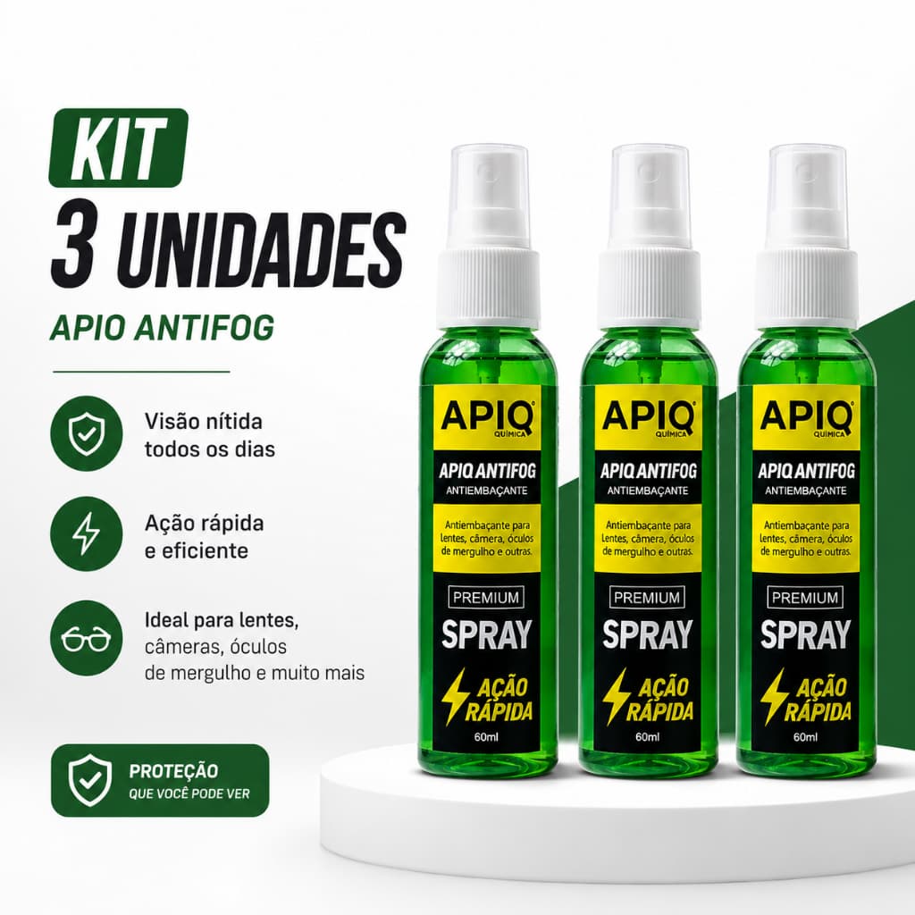Kit 3 Anti Embaçante Antifog 60ml Óculos Natação Mergulho