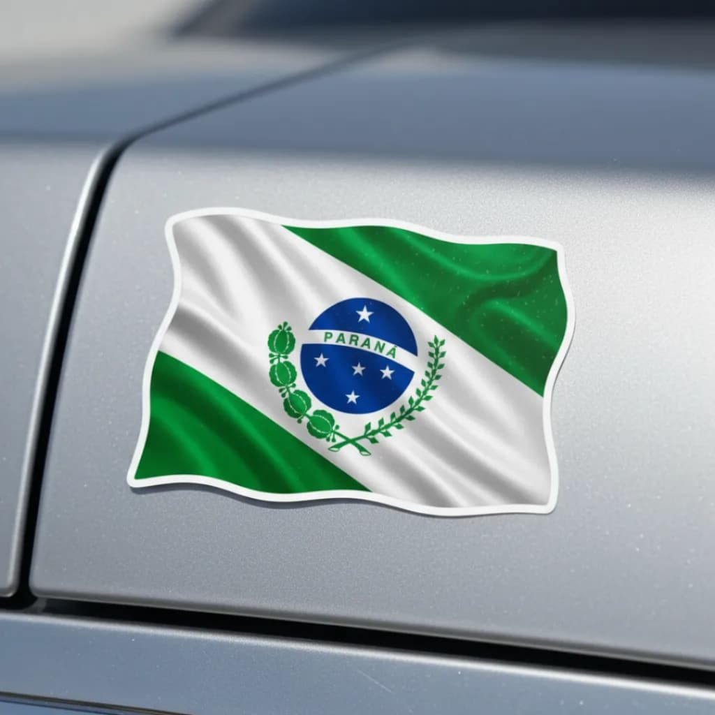 Kit 2 Adesivos Bandeira Paraná Pr Vinil Prova D'água Carro