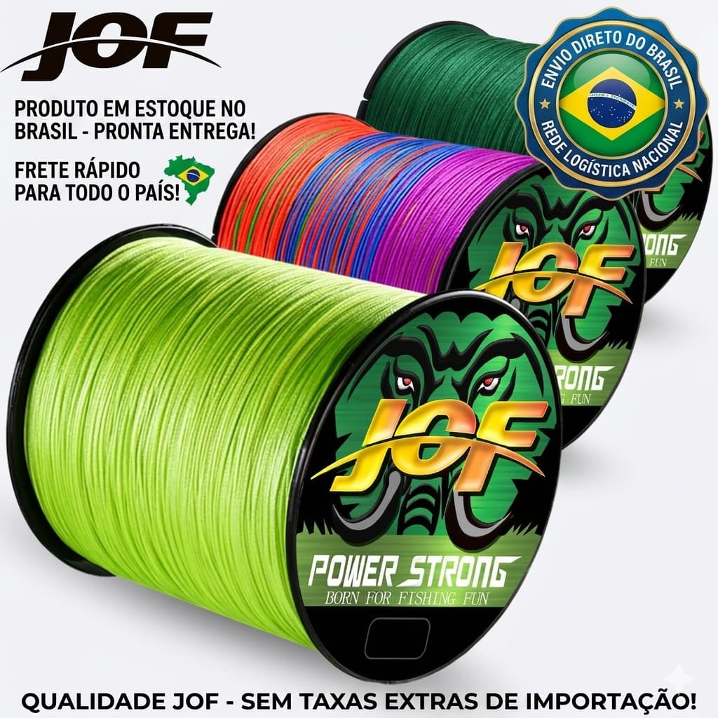 Linha Multifilamento JOF 4 Fios Pesca Profissional Trançada Ultra Resistente  100 e 300 metros  Super PE