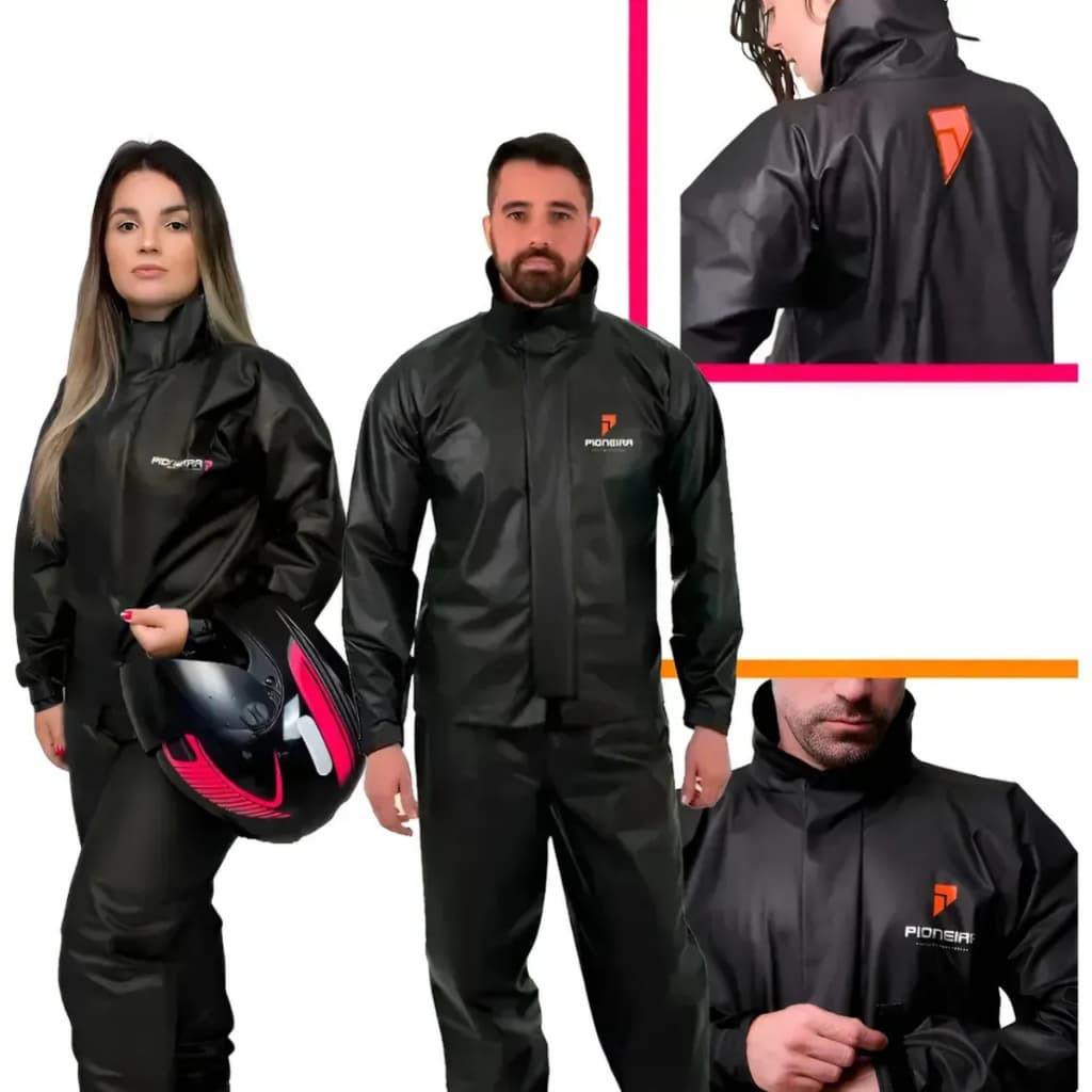 Capa de Chuva Conjunto Completo Pvc Combate Pioneira Para Motoqueiro Adulto