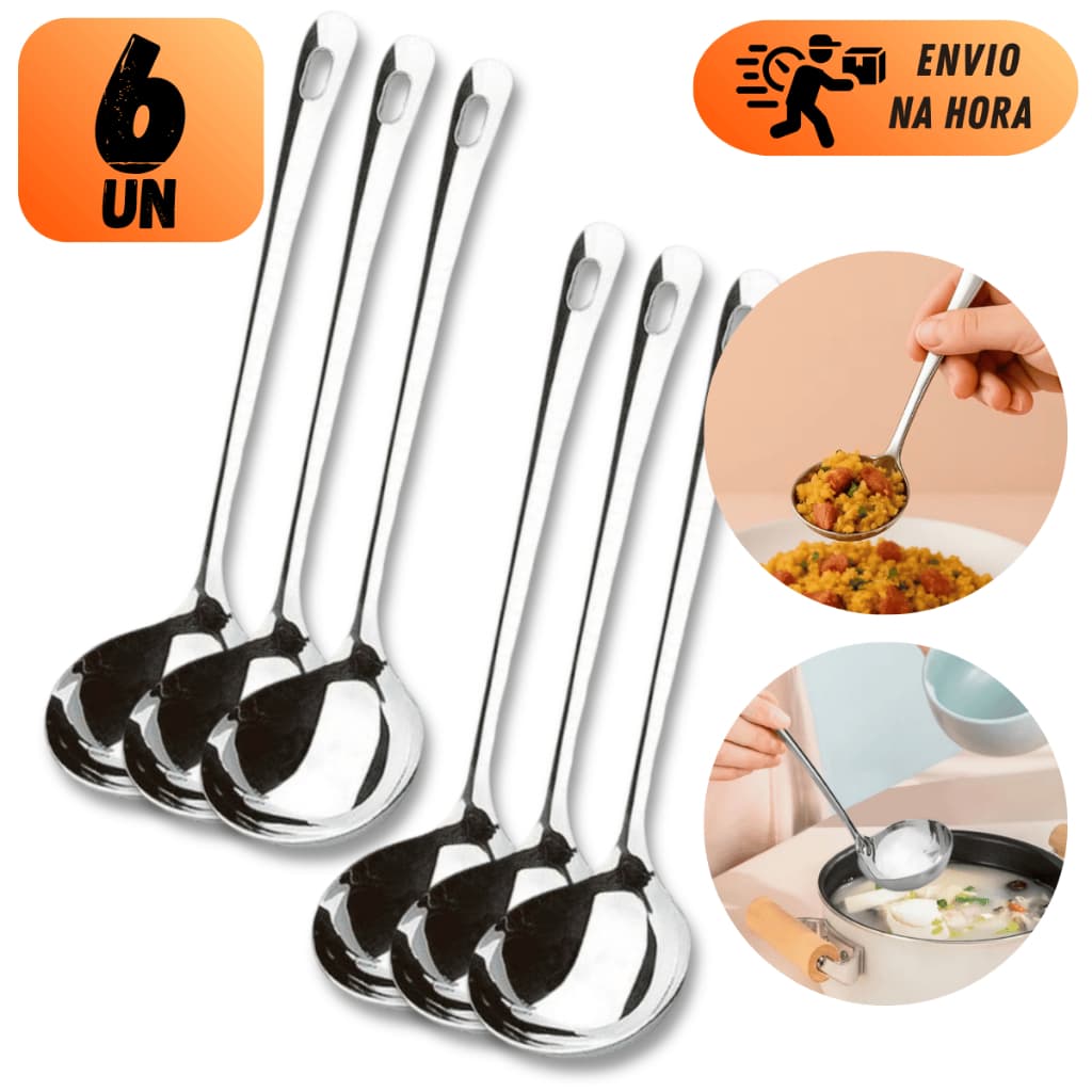 CONCHA MINI INOX 16,8CM PEQUENA PARA SERVIR MOLHO CALDOS VINAGRETE FAROFA MESA