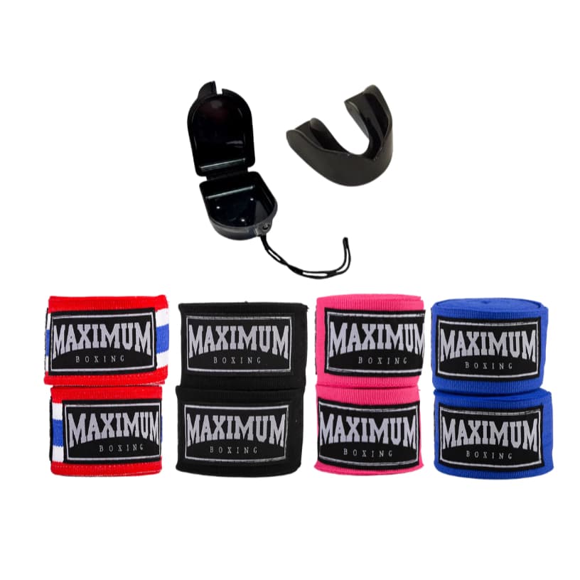 KIT PROTETOR BUCAL E BANDAGENS MAXIMUM  BOXING 3M/5M