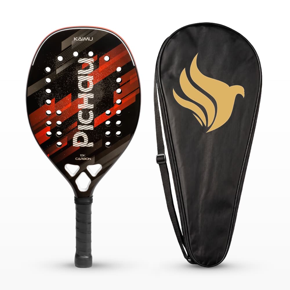 Raquete de Beach Tennis Pichau Kaimu 18K Carbon 26 Furos, PES-RKT18-KAI