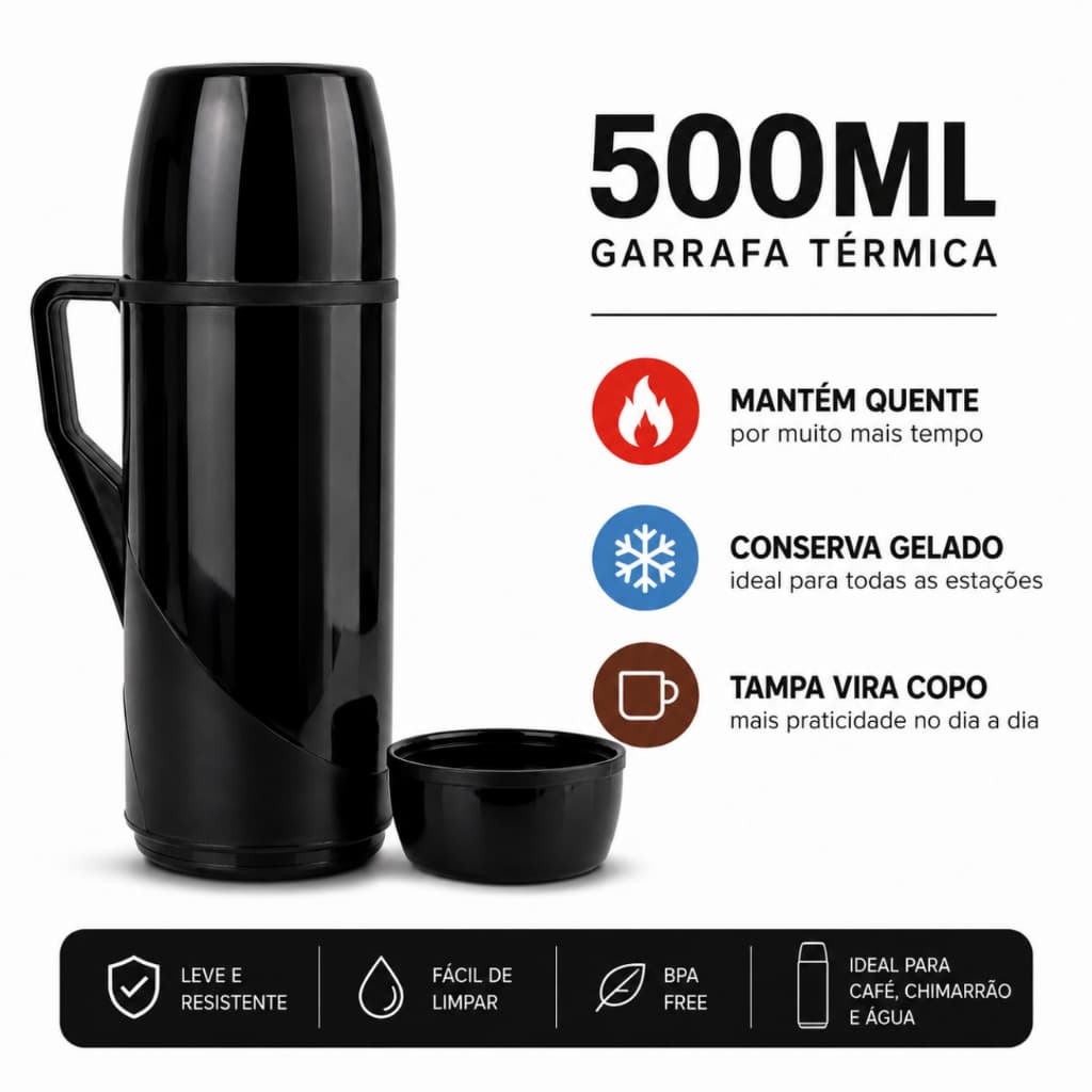 Garrafa De Café 500ml Chá Água Quente