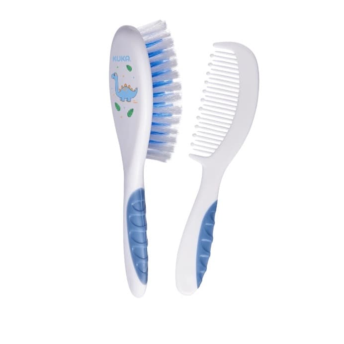 Conjunto Para Cabelo Soft Escova E Pente Kuka Azul / / Rosa