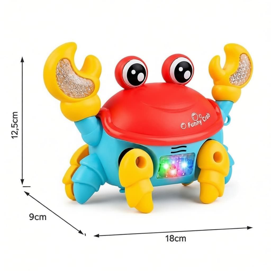Caranguejo Brinquedo Fujão Som Luz E Movimento Maluco Siri Carangueijo Musical