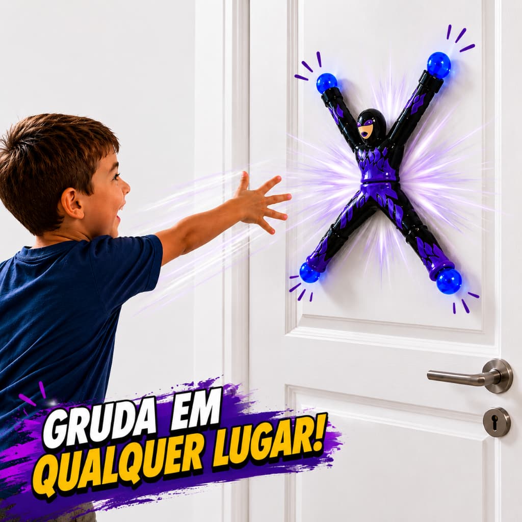 Bonecos Super Ninjas Desce e Gruda Na Parede ou Vidro Infantil Criança