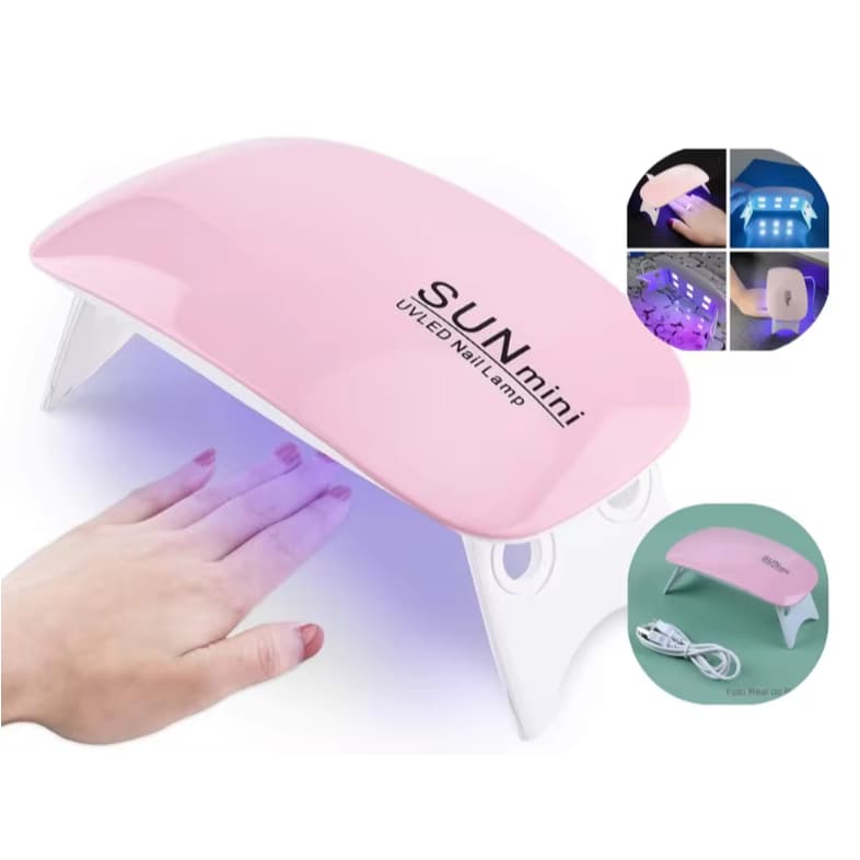 Mini Cabine UV LED Dobrável USB Bivolt — Secador Portátil Unhas Gel Acrílicas Manicure Profissional