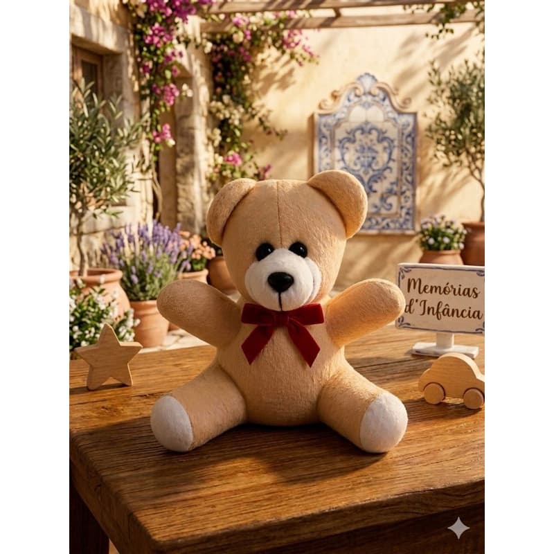 Ursinho de Pelúcia 20cm Decorativo – Macio, Fofo e Encantador para Presentear