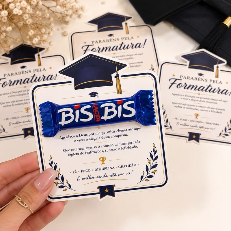 kit 18 card Capelo Formatura Formando Porta Bombom bis sabonete versatil ( só vai a embalagem )