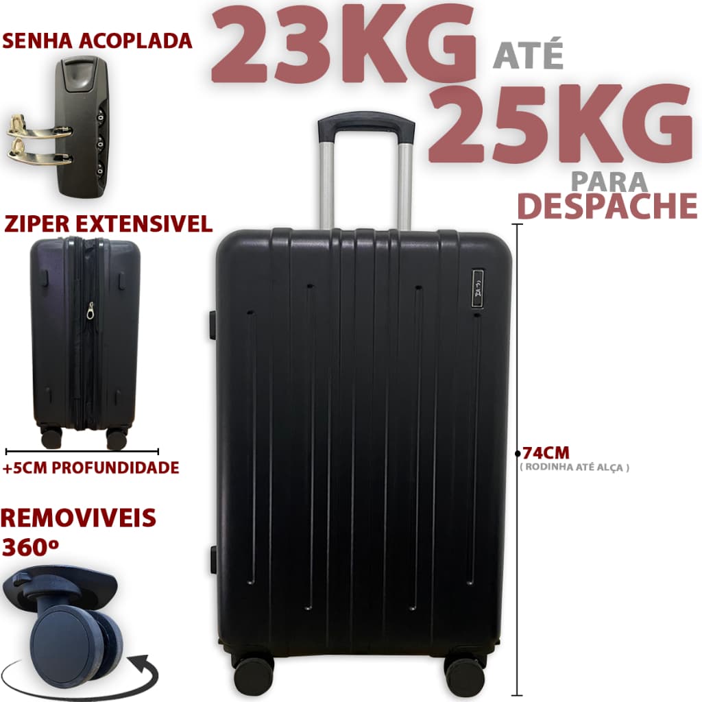 Mala de viagem 23kg grande para despachar G mala para viagem 23 kilos com rodinha 360 promoção