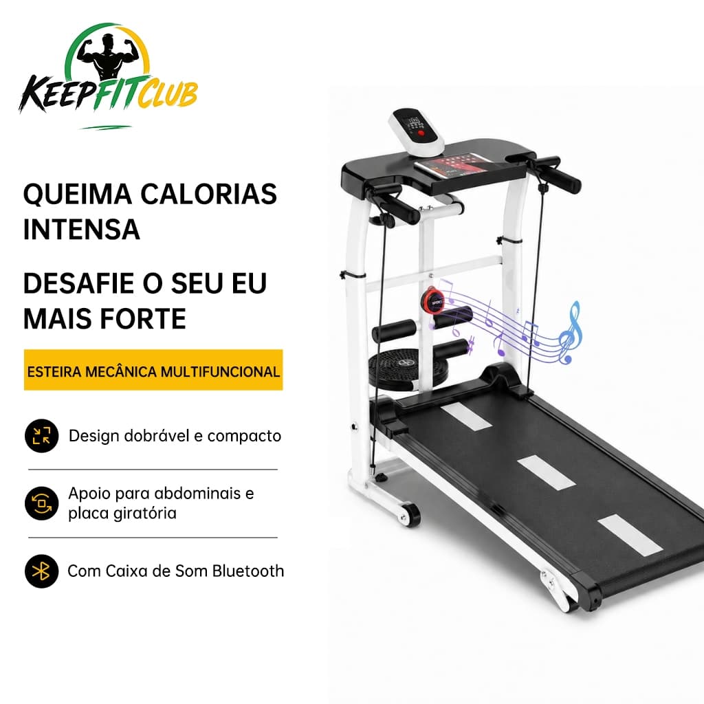 Keepfitclub Esteira de Caminhada Mecânica Self Machine com Display suporta 120kg