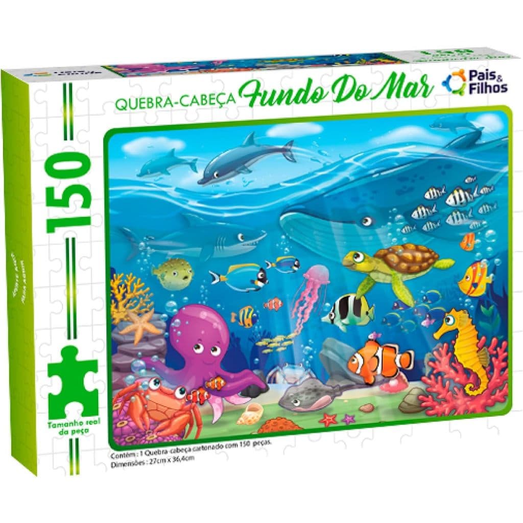 Quebra-Cabeça Infantil Fundo do Mar 150 Peças Pais & Filhos