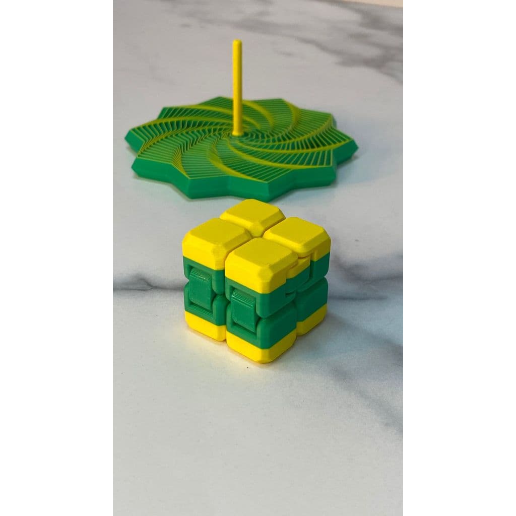 Kit Sensorial 2 em 1 – Estrela e Cubo Infinito | Fidget Toy Antiestresse