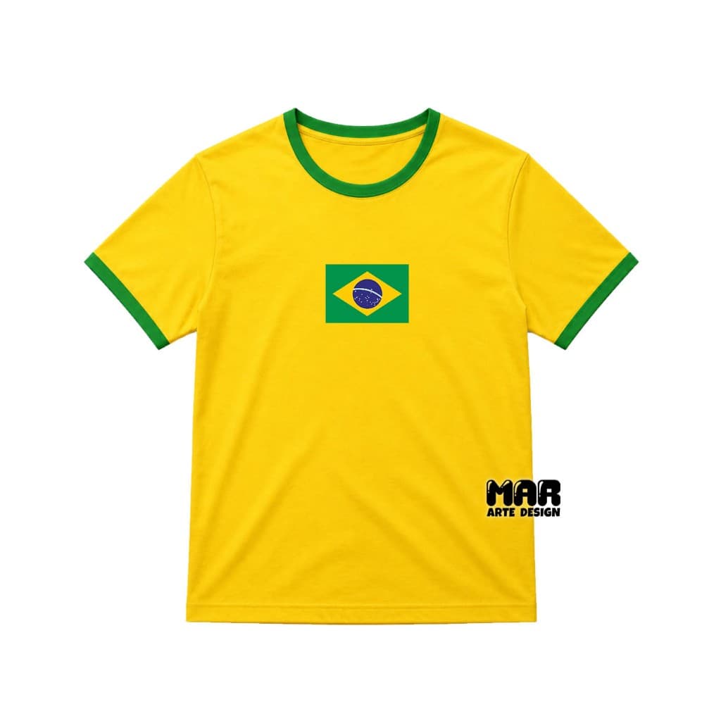 Camiseta Bandeira do Brasil Camiseta Copa do Mundo Show Estilo Festa Brasileira
