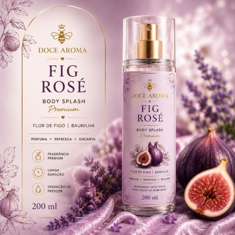 ✨ BODY SPLASH PREMIUM FIG ROSÉ | FLOR DE FIGO & BAUNILHA | 200Ml✨