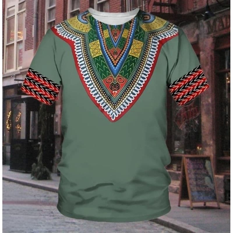 Camiseta masculina estilo africano