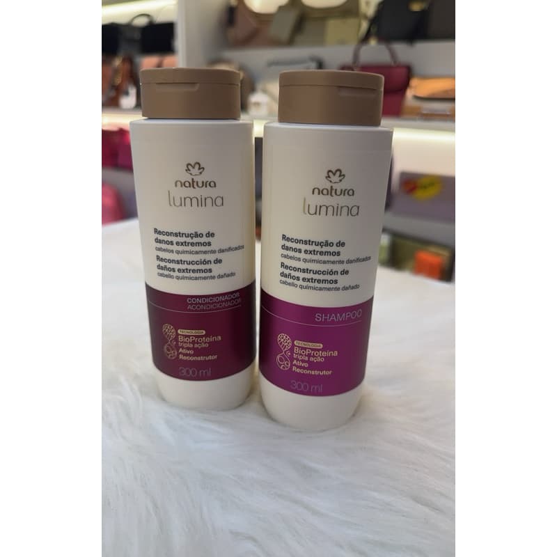 Kit Natura Lumina Reconstrução de Danos Extremos – Shampoo + Condicionador