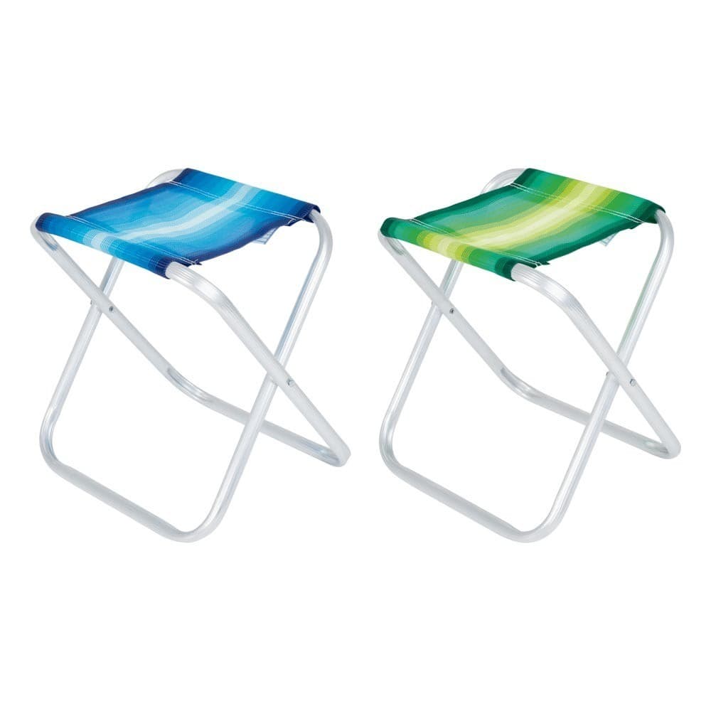 Banqueta Dobrável Alumínio Aço 100kg Pesca Camping Jardim Praia Resistente Cores Sortidas - MOR