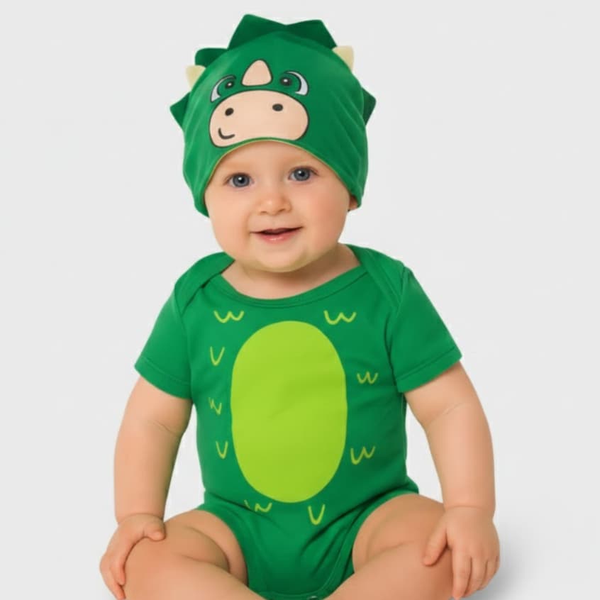 Body Bebê Infantil Mêsversário Temático Dinossauro Super Confortável Linha Premium 100% Algodão Para Menino Menina