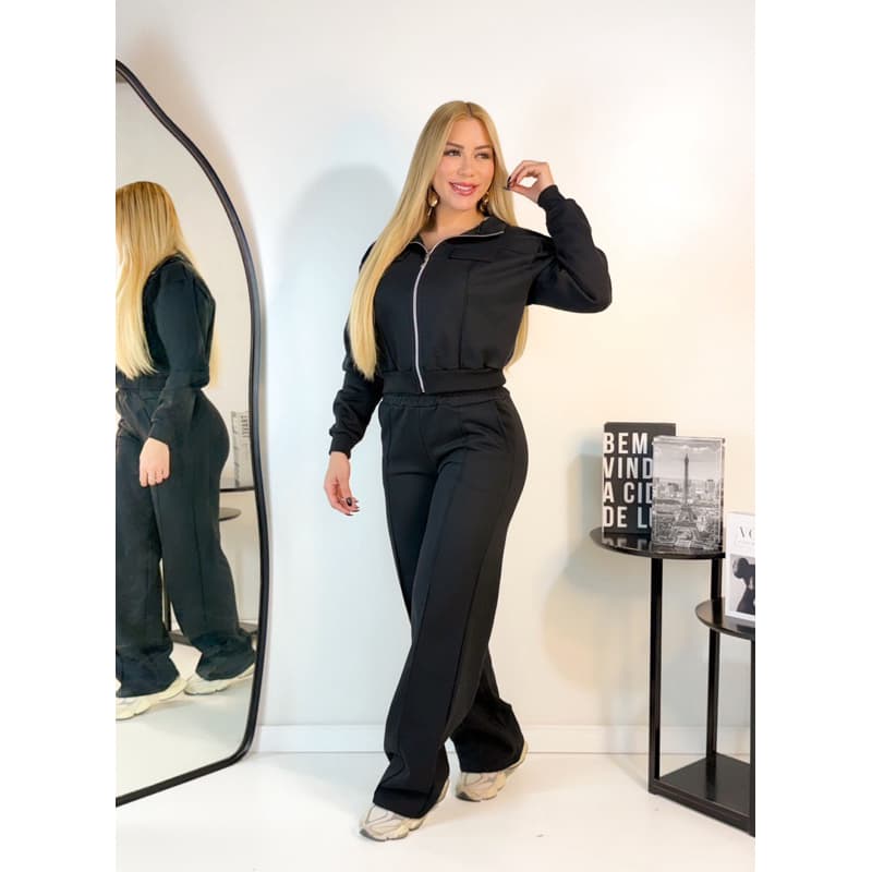 Conjunto Feminino Estilo Alfaiataria em Moletom Premium