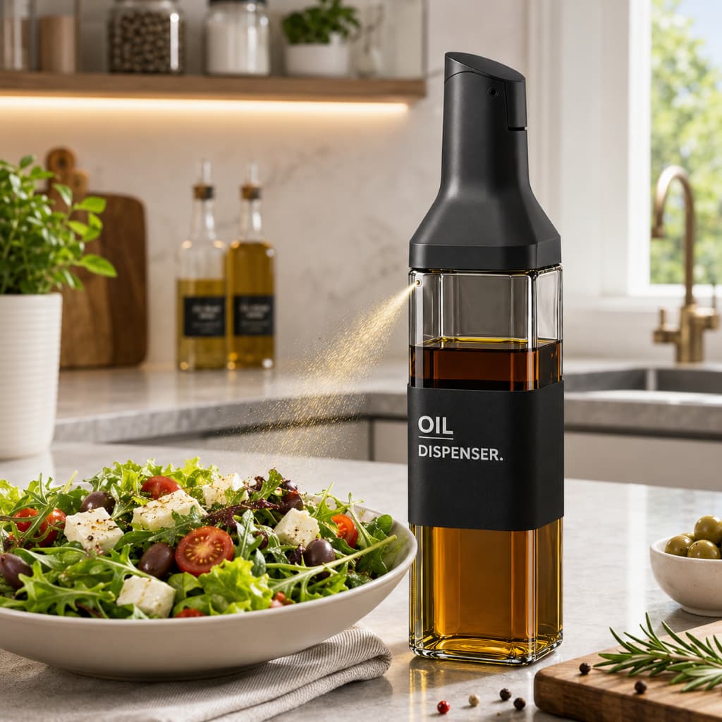 Dispenser Pulverizador de Óleo e Azeite 500ml Vidro Spray para Air Fryer Salada Cozinha Premium