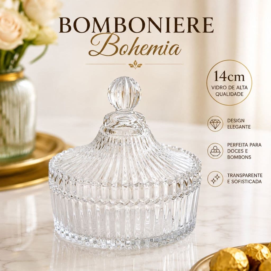 Bomboniere Vidro Transparente Tampa Herética Container Armazenamento de Balas Chocolates Doces bombons14cm