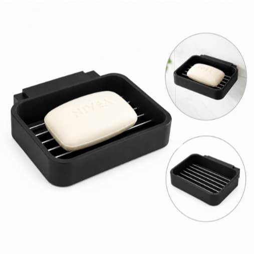 Saboneteira Grande Banheiro Parede Com Drenagem Porta Sabonete Resistente Fácil Instalação