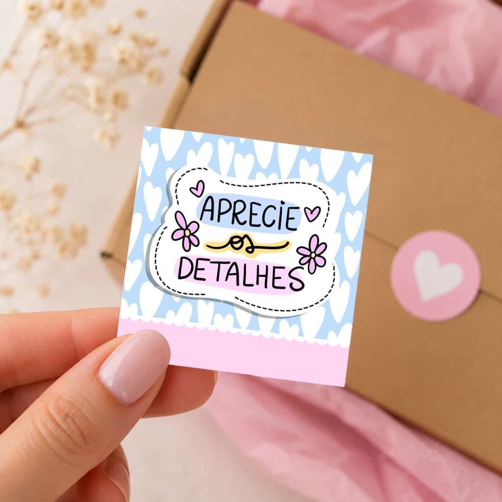 100 Tags Agradecimento ao cliente / Mini cartão para loja, empresa, mimo, pedido 5x5cm R:A17