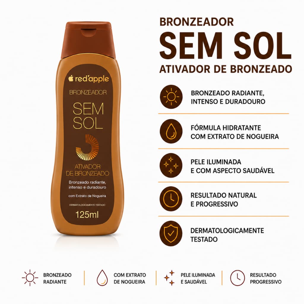 Bronzeador AutoBronzeador Sem Sol 125 ml - Red Apple