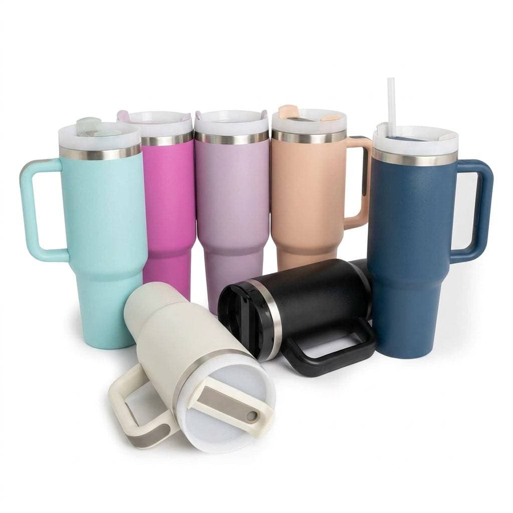 Copo Garrafa Térmica Inox com Tampa e Canudo 1200ml