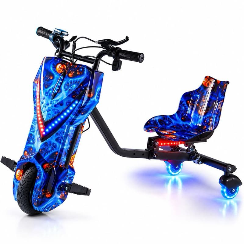 Triciclo Elétrico Interbras Drift 8” 250w com Bluetooth /Amortecedores/Led/Bateria Recarregavel