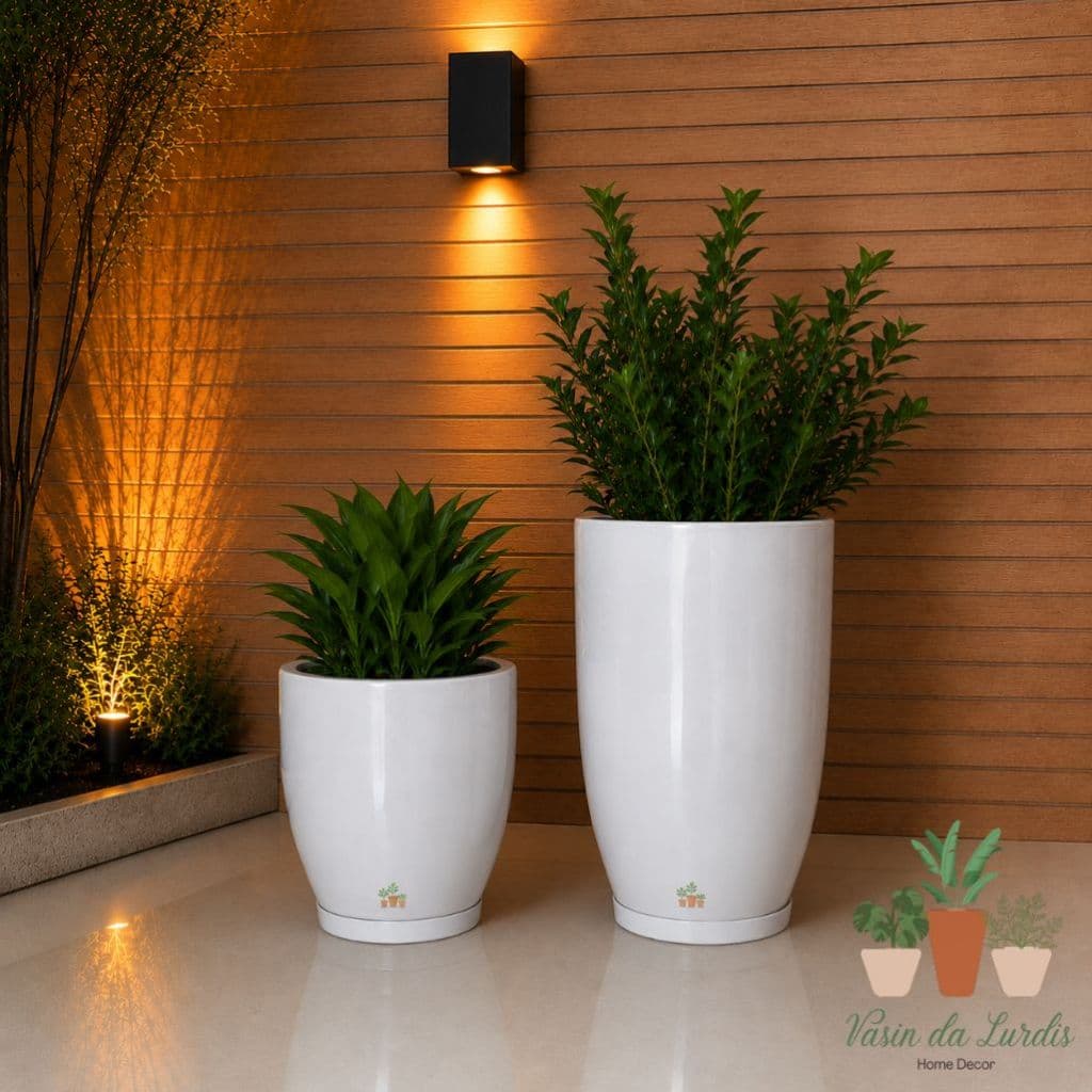 Kit 2 Vasos Cone Bojo Liso N1 N2 Para Plantas Decorativo