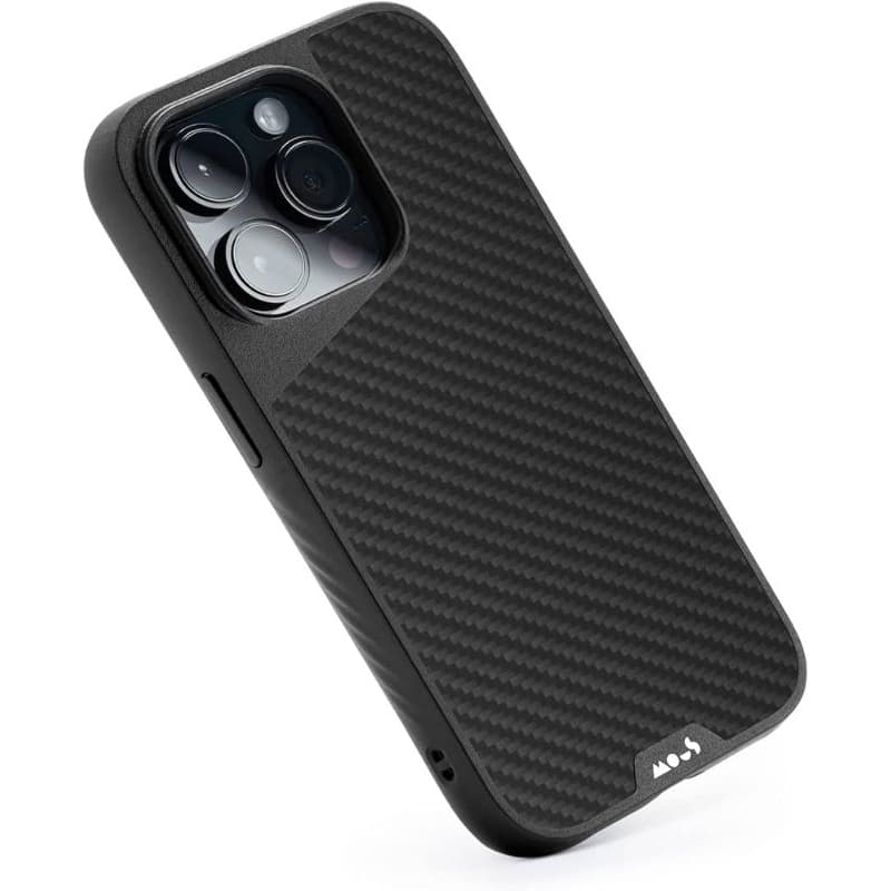 Capa Mous Cases oficial Premium Fibra de Carbono Magnética c/ Encaixe p/ Lente 17mm - Estilo e Proteção de Elite