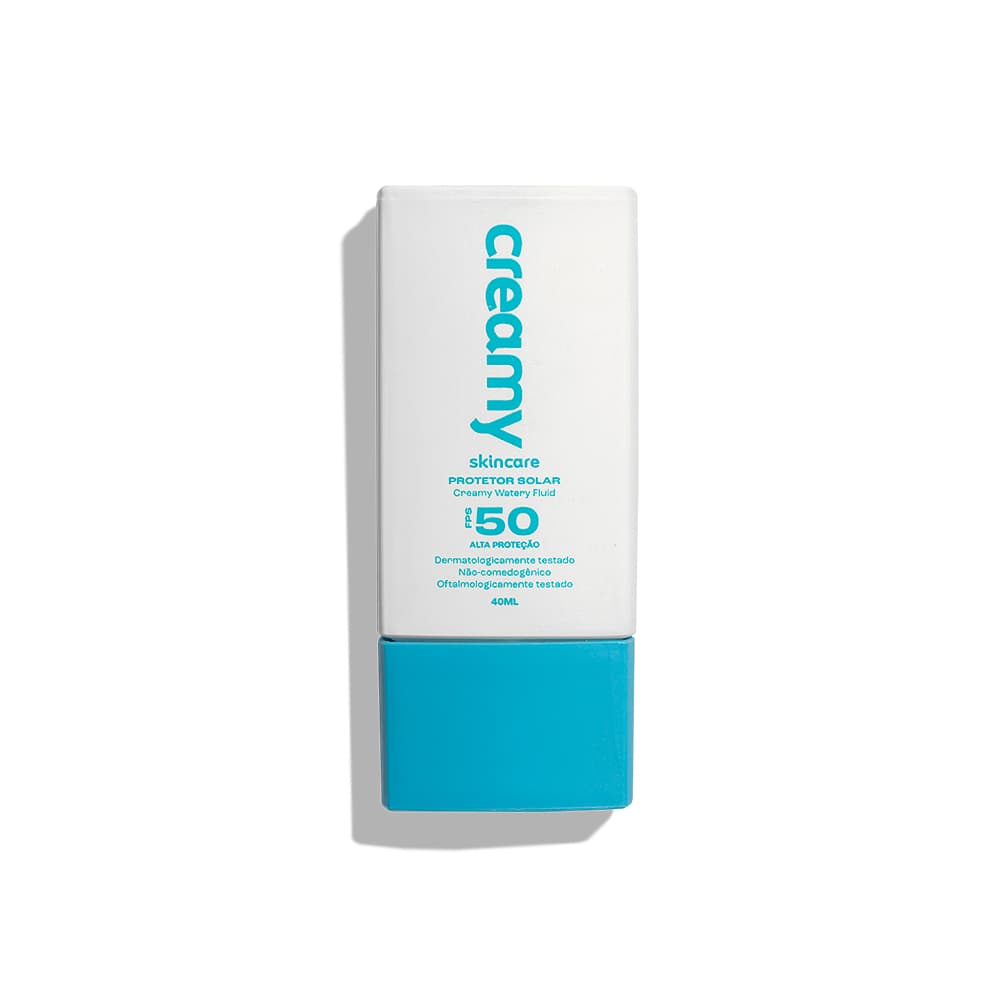 Creamy Protetor Solar Watery Fluid FPS 50 - Efeito Matte, Absorção Rápida, Controle de Oleosidade