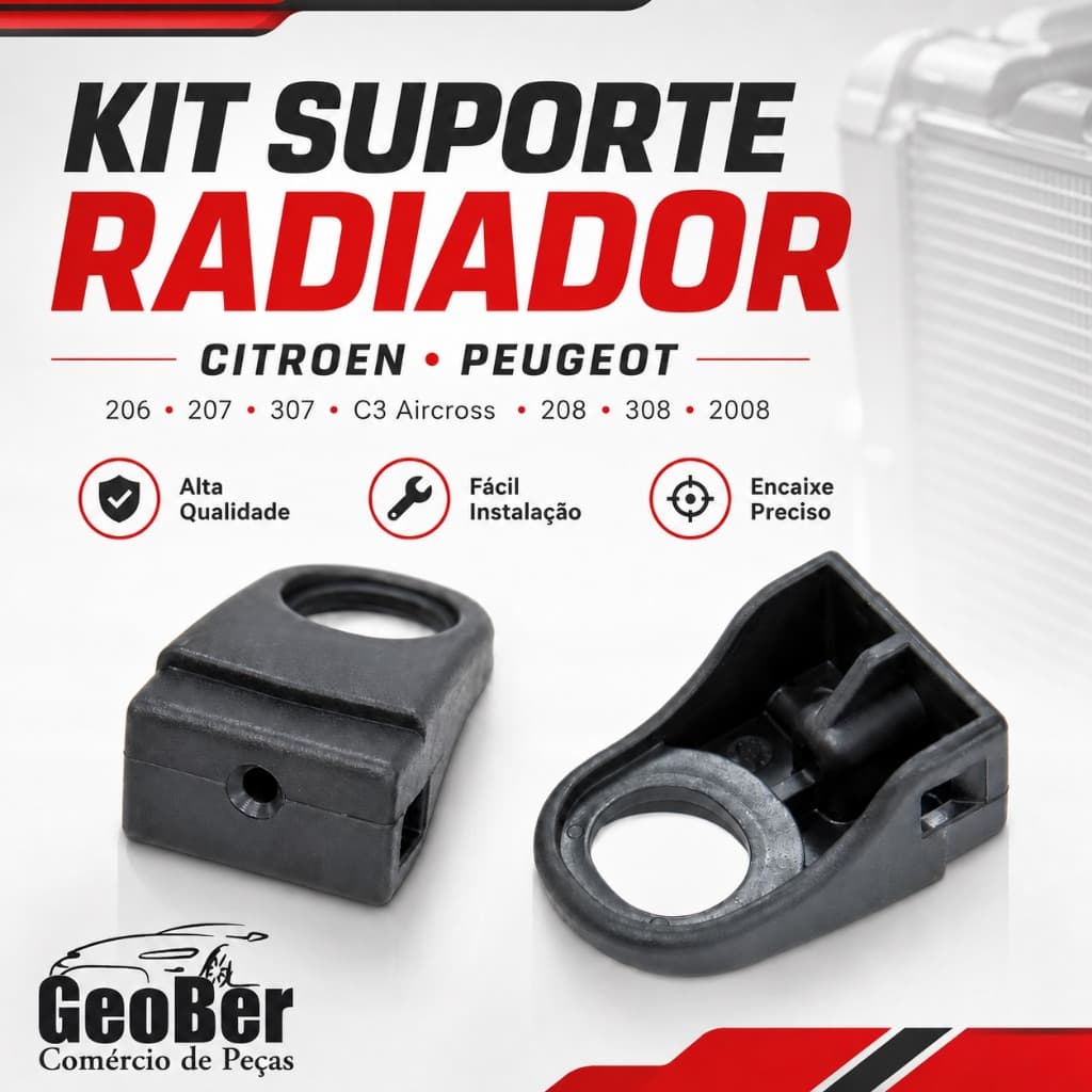 KIT SUPORTE RADIADOR CITROEN PEUGEOT 206 207 307 C3 AIRCROSS 208 308 2008