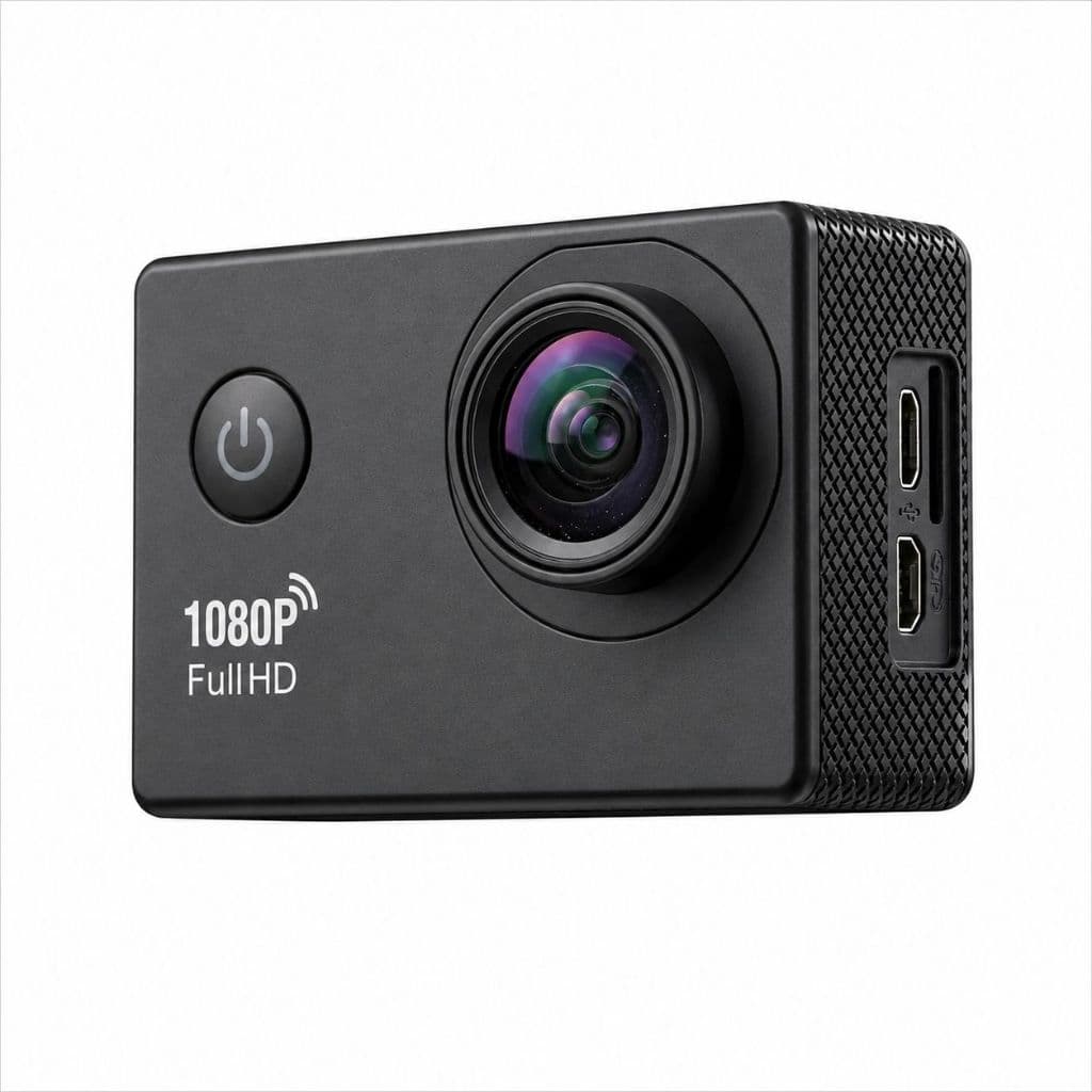 Câmera Ação WiFi 1080P 30M Submersível Case Bateria 900mAh Acessórios