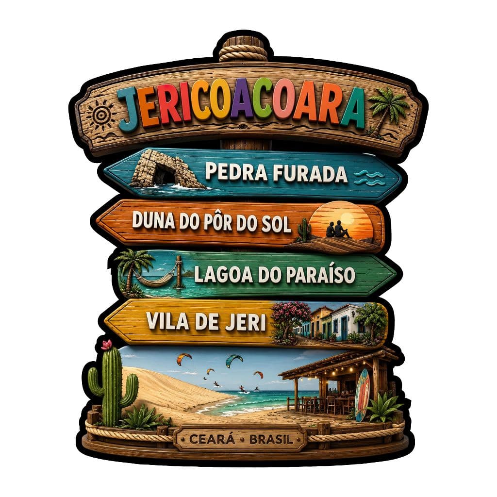 Imã de Geladeira Jericoacoara EM MDF RESINADO
